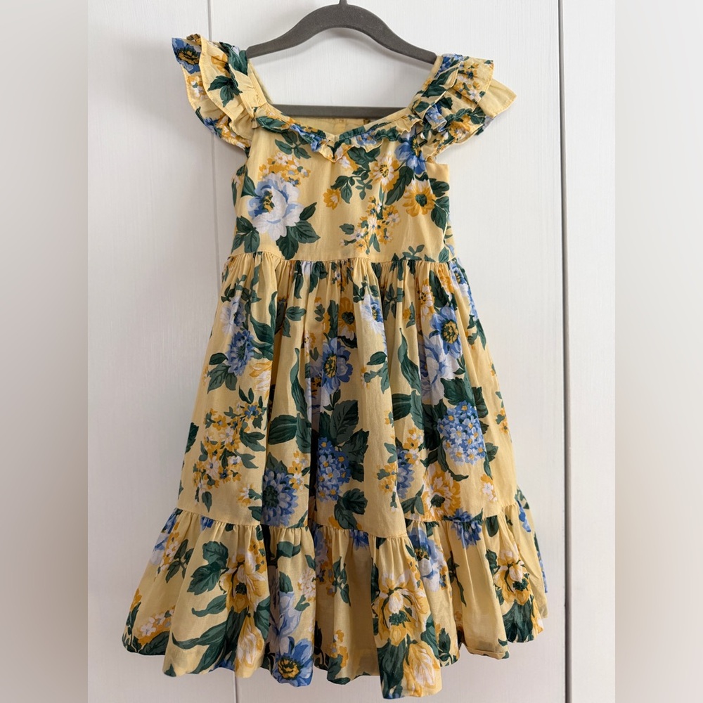 Janie and Jack Floral Ruffle Sleeve Dress, Size 3